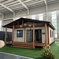 Villa préfabriquée de luxe à double aile, maison conteneur extensible 20 pieds 40 pieds, maisonnette mobile pliable, appartement, usage supermarché