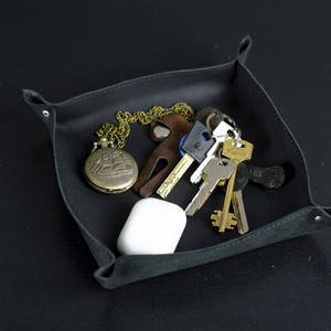 Boîte de rangement en cuir véritable de qualité supérieure, plateau de rangement, organiseur de bureau en cuir personnalisé, étui GLTY-0083 - Product Image 1