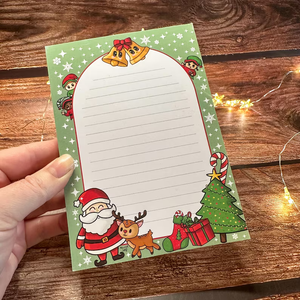 แผ่นจดรายการช้อปปิ้งพิมพ์ลาย CMYK ของขวัญวางแผนสำหรับคริสต์มาสโลโก้ที่กำหนดเอง - Product Image 1