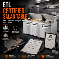 Peralatan Komersial Hemat Energi, Freezer Salad Bar untuk Hotel, Penyimpanan Bahan Baku Salad Sistem Swalayan dengan Suhu Rendah