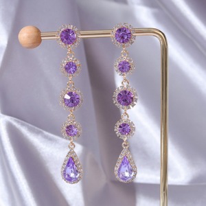 Orecchini a goccia con personalità da donna in <span class=keywords><strong>stile</strong></span> <span class=keywords><strong>barocco</strong></span> retrò con cristalli di diamanti viola - Product Image 1