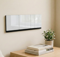 Interrupteur intelligent Zigbee SMTLAP F2 3 gang avec ligne neutre, norme britannique, blanc/gris, bouton poussoir en verre, application Smart Life, 10A, PC/ABS