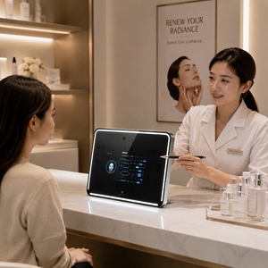 Miroir intelligent IA avec reconnaissance faciale, moniteur de vitalité <span class=keywords><strong>en</strong></span> temps réel sans contact, terminal de bien-être à écran tactile, pour hall <span class=keywords><strong>d</strong></span>'accueil de bureau - Product Image 3