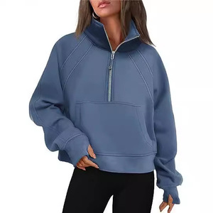 <span class=keywords><strong>Sudadera</strong></span> <span class=keywords><strong>con</strong></span> capucha de <span class=keywords><strong>media</strong></span> <span class=keywords><strong>cremallera</strong></span> para <span class=keywords><strong>mujer</strong></span> al por mayor de fábrica, <span class=keywords><strong>Sudadera</strong></span> corta gruesa holgada informal - Product Image 4