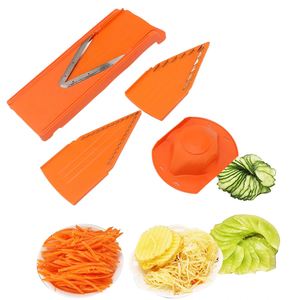 Coupe-légumes orange manuel de cuisine avec lame en V en acier inoxydable, sûr et durable, pour couper les fruits/légumes avec récipient - Product Image 1