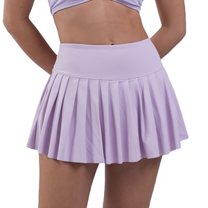 กระโปรงเทนนิสและกอล์ฟเอวสูงแห้งเร็วชุดโยคะอัดจีบยืดหยุ่นสูงสำหรับฤดูใบไม้ผลิฤดูร้อนปรับแต่งชื่อทีมได้ - Product Image 1