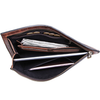 Pochette en cuir de vache pour hommes, nouveau design rétro décontracté, petite poignée, enveloppe pour ipad 9.7 pouces, livraison directe