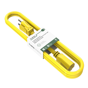 PLUGTUL Home and Office Ues Braided <strong>Heavy</strong> Duty Power <strong>Cord</strong> 15FT Waterproof Extension <strong>Cord</strong> - Product Image 4