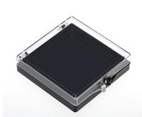 Palette d'ombres à paupières magnétique faite à la main Rectangle noir boîte d'emballage à couvercle transparent