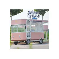 Camión móvil de comida, carrito de calle de café, Catering, hamburguesas, patatas fritas, autobús