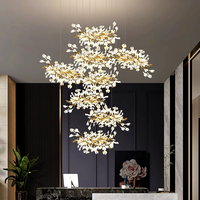 Haute qualité fleur Ginkgo forme maison chambre salon éclairage lustre luminaire