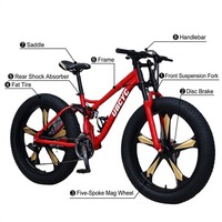 Prix d'usine Vélo de neige en alliage 26 pouces, VTT à pneus larges 4.0, Vélo de montagne Fat Bike