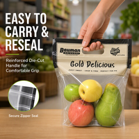 Sacs refermables à fermeture éclair en PET et CPP de qualité alimentaire, imprimés par gravure personnalisée, pour l'emballage de légumes et de fruits, vente en gros