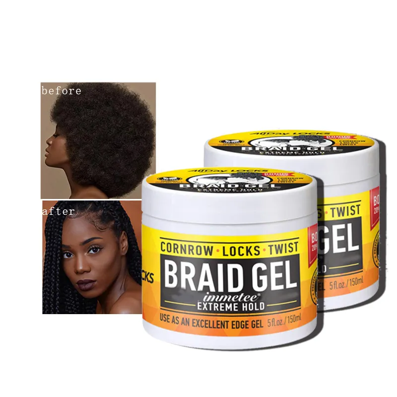 Private Label Braid Gel Hair Styling Lock Twisting Gel Braiding Gel Extra Hold For hair braids