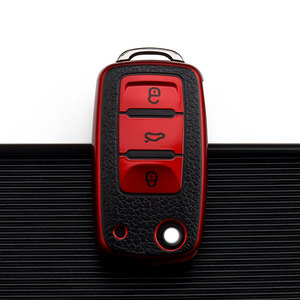 Accessori per chiavi auto in morbida pelle TPU Cover per chiave per auto adatto per <span class=keywords><strong>VW</strong></span> Volkswagen Mercedes Audi Toyota - Product Image 2