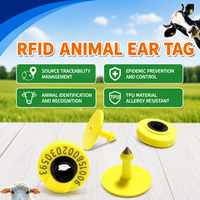 Nouvelles étiquettes d'identification RFID FDX-B numérotées personnalisées pour animaux, 134,2 KHz, TPU jaune, 30 mm, lecture/écriture, pour bétail, porcs, moutons