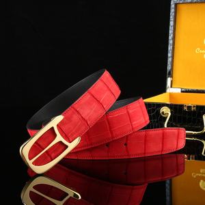 Cinturón de Cuero Mate Nile Teñido con Agua, de Primera Calidad, Formal, para Hombre, con Hebilla de Acero, Piel de Cocodrilo, Transpirable, Duradero y Ligero - Product Image 2