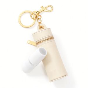 Pu Leather Zippered Holder Keychain <b>Bag</b> Charm Portable Chapstick Case Lipstick <b>Bags</b> - Product Image 4