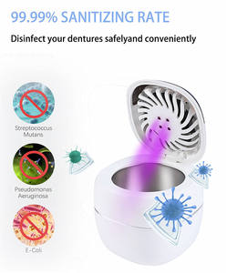 เครื่องทำความสะอาดอัลตร้าโซนิคเชิงพาณิชย์แบบพกพา25W 45kHz จับเวลาแบบดิจิตอลพัดลมยูวีที่ใช้พลังงานแบตเตอรี่ทำให้แห้งมีคุณสมบัติเครื่องประดับฝักทันตกรรม - Product Image 4