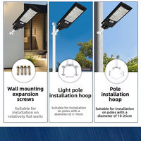 Lámpara Solar LED de 100W/200W/300W, Iluminación Solar para Exteriores, IP65, Impermeable, a Prueba de Polvo y con Protección Contra Rayos