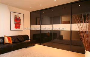 High-end Custom Bedroom Furniture Promotions Top Grade Black Back Painted Glass Sliding Door <strong>Wardrobe</strong> Bedroom Storage <strong>Wardrobe</strong> - Product Image 6