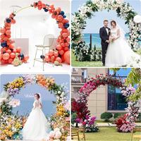 Support de toile de fond pour arche de mariage, cadre métallique circulaire doré, arche à ballons, décor de fond pour photomaton pour baby shower et fêtes d'anniversaire