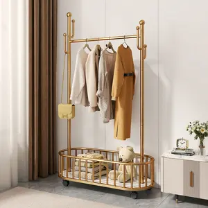 VIC Clothes hanger floor bedroom clothes rack bed head and Bed end can be moved clothes hanger stand