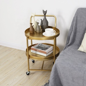 <span class=keywords><strong>Table</strong></span> <span class=keywords><strong>de</strong></span> chevet nordique <span class=keywords><strong>de</strong></span> salon, bout métallique, Set moderne <span class=keywords><strong>de</strong></span> chevet en or, thé, avec <span class=keywords><strong>roulettes</strong></span> mobiles - Product Image 5