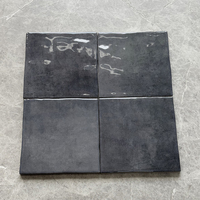 Carreaux de céramique 125*125mm noir brillant glacé 125YC95 en gros pour sol, carreaux de porcelaine marbrée blanc standard