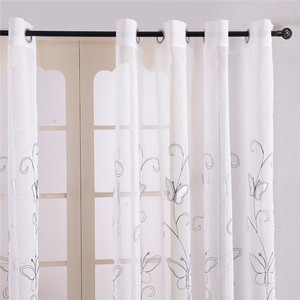 Tulle brodé de style nordique <span class=keywords><strong>blanc</strong></span> avec motif papillon, pour fenêtre de salon, voile pur de 54 pouces, fenêtre plate, bureau d'hôtel, vente en gros - Product Image 2