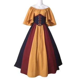 Chemise corsé vestido renacentista <span class=keywords><strong>disfraz</strong></span> Hada elfo <span class=keywords><strong>disfraz</strong></span> <span class=keywords><strong>Halloween</strong></span> mujeres vestido Medieval bata Puff mangas Elven para adultos 5XL - Product Image 1