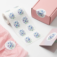 Pegatinas de Vinilo Mate Personalizadas, Impresión Floral a Todo Color en Acuarela, Fabricante OEM, Venta al Por Mayor, MOQ Bajo