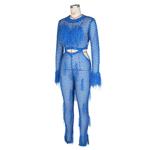 <span class=keywords><strong>Mono</strong></span> de punto para mujer, de manga larga, color liso, <span class=keywords><strong>con</strong></span> aberturas, sexy, casual, ajustado, por encima de la rodilla, hecho a mano, <span class=keywords><strong>con</strong></span> <span class=keywords><strong>flecos</strong></span>. - Product Image 5