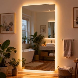 Frameless Bathroom <b>Mirror</b> Wholesale Large <b>Silver</b> Tempered Glass 3mm 4mm 5mm Custom Size Wall Mounted Modern - Product Image 1