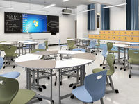 Ensemble chaise de bureau individuelle en métal et plastique, design moderne, durable et confortable, idéal pour étudiants, écoles primaires, collèges et bureaux à domicile