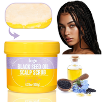 GUOCUI BIO TECH Logo personnalisé nourrissant apaisant anti-pelliculaire citron menthe/huile de graines noires/sel de mer café cuir chevelu gommage cheveux