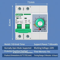Timer Tombol Tipe C45 QJC QJDS-32 2p-32a-5-6h High 32A Saklar Pengatur Waktu 230V Bertenaga Steker Bahan PVC 50/60Hz