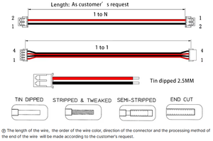 24-30AWG PTFE/silikon Dupont terminalleri bakır teller 10-30cm kadın/kadın erkek/kadın/erkek konnektörleri için motosiklet - Product Image 6