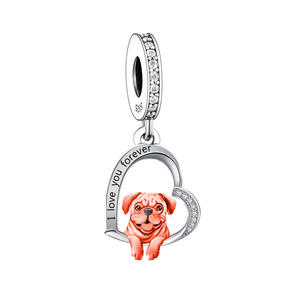 Charm Originale per Bracciale da <span class=keywords><strong>Donna</strong></span>, Gioielleria in Argento Sterling 925, Charm a Forma di Cane Beagle, Bassotto, Chihuahua - Product Image 6