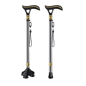 Canne pour personnes âgées, alarmes intelligentes, lumières, antidérapante, multifonctionnelle, légère, en alliage d'aluminium épaissi, capacité de charge de 100 kg - Product Image 3