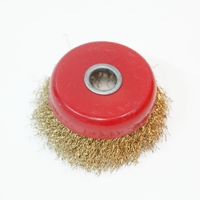 Brosse à disque plate en fil d'acier inoxydable de qualité industrielle, personnalisable, pour le meulage, compatible OEM, diamètre 1 pouce, longueur des brins 1 pouce