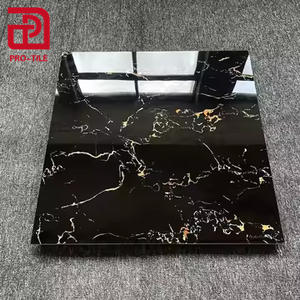 Oferta Especial: Baldosas de Porcelana Brillante de 60x60 cm para Piso, Baldosas de Porcelana Estándar con Aspecto de Mármol Negro - Product Image 1