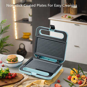 UE/États-Unis Machine à Sandwich automatique pour la maison Plaque antiadhésive Gaufrier Grill électrique pour usage extérieur <span class=keywords><strong>Presse</strong></span> à sandwich - Product Image 4