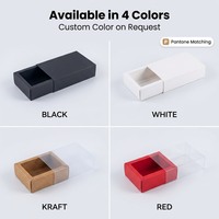 Kotak Kado Kertas Kraft Bahan Daur Ulang Berkualitas Tinggi dengan Laci Geser, Lapisan Spons, dan Bingkai Foto Transparan Penuh