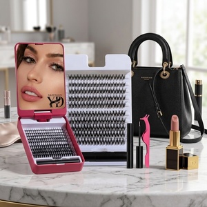 En gros Y&D Beauty Faux <span class=keywords><strong>cils</strong></span> en grappe 3D en vison, style Manga, naturels, faits main, longueurs mixtes, pré-coupés, <span class=keywords><strong>kit</strong></span> DIY, 12 rangées - Product Image 6