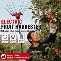 Professionele draagbare elektrische olijvenoogster met lithium-accu, handbediende fruitenschudder voor werkzaamheden in boomgaarden en op boerderijen.