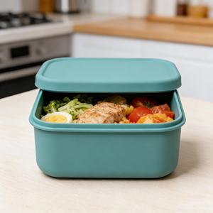Moderna y Sencilla Caja de Silicona para Conservar Alimentos con Tapa, Diseño Clásico, Juego de Lonchera Bento para Frutas, Ensaladas y Almacenamiento de Vajilla - Product Image 5