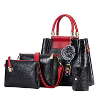 Sac à main de luxe pour femme en cuir PU motif crocodile, sac fourre-tout, sac bandoulière, pochette, ensemble de sacs à la mode pour femme