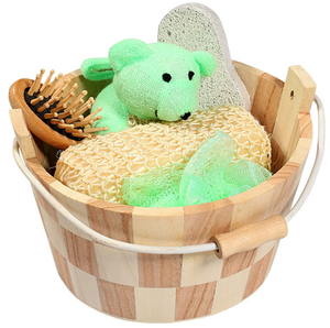 Wholesale Hot Selling Good Quality Massage <strong>Bath</strong> Gift <strong>Set</strong> 5pcs Wooden <strong>Shower</strong> <strong>Set</strong> - Product Image 6