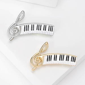 Broches en strass pour femmes et unisexe, épingles en émail motif note de musique de piano, pour banquets, fêtes, sacs à dos, cadeaux, accessoires de bijouterie - Product Image 4